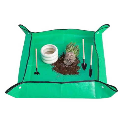 1PCS Waterproof Potting Mat with 3 Tools, 25.98 Inch Foldable Plant Tray | Foldable design with raised edges contains debris. Includes 3 gardening tools. Great for repotting, pruning & pet grooming. - size: 25.98 Inch