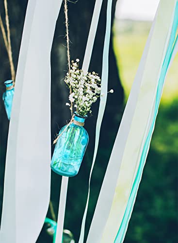 Serene Spaces Living 6-Piece Medicine Bottle Vases for Long Stem Flowers - Small Size, Turquoise Vases Set - color: Turquoise, Small, Set of 6