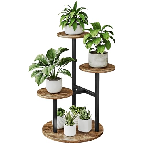 INGIORDAR 4 Tier Plant Stand Indoor Corner Tiered Holder Shelf Display Rack - color: Black 4 Tier, size: 4 Tier