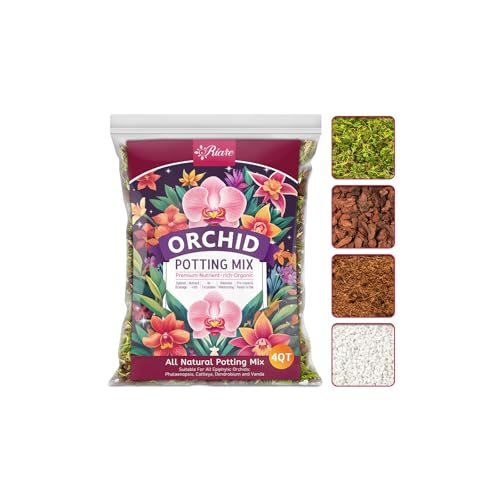 Riare 4QT Orchid Potting Mix for Repotting, Pre-Mixed & Ready-to-Use - size: 4 Quarts