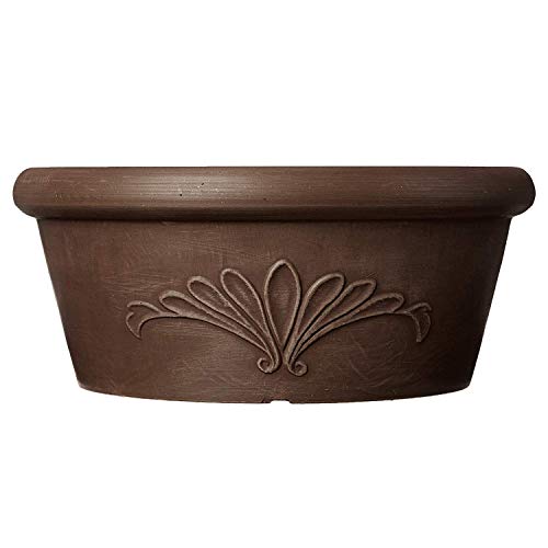 Arcadia Garden Products PSW TA30C Plastic/Stone/Wood Composite Bulb Pan – No Drainage Hole (Drillable), Planter Bowl for Succulents, Bonsai, Fairy Gardens, Herbs, Chocolate, 12"x5" (Pack of 12) - color: Chocolate, size: 12"x5" (Pack of 12)