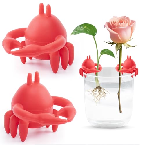 Plant Propagation Buddy Animal Holder 2 Pcs for Shoots Stems | Crab Decor, for Indoor Gardens, Sprouts Support