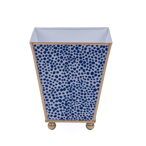 Flower Pots for Indoor Plants, Enamel Cachepot, 6 Inch - color: Blue Shagreen, size: 6" x 6"