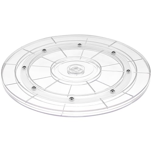 10" Acrylic Clear Lazy Susan Turntable | Steel Ball Bearing for 360-Degree Rotation,Durable Plastic Turntable for Tables Top,Cabinets,Spice Racks - size: 10 Inch
