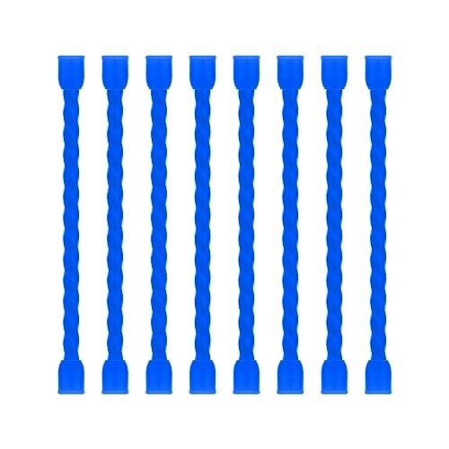 8Pcs 3-inch Silicone Cable Ties Reusable Steel-Core Silicone Twist Cable Tie Straps for Bundling and Organizing Colorful Bendable Holder Strap for Indoor and Out All Purpose, Blue - color: Blue, size: 3 Inch
