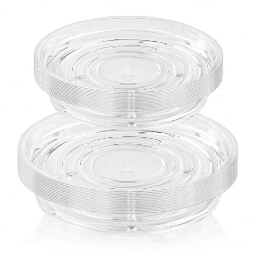 30 Pack Clear Plant Saucers for Indoors (4 6 Inch) Flower Pot Saucers for Potted Plants Plate Set Plant Trays for Indoors No Holes Plants Saucer Trays for Pots Drip Tray Plastic Tray for Succulent - color: Clear, size: 4 6 inch: 30 pcs