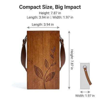 Bamboo Wall Planters with Durable Leather Handle for Indoor Plants