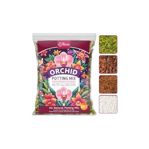 Riare 6QT Orchid Potting Mix for Repotting, Pre-Mixed & Ready-to-Use - size: 6 Quarts