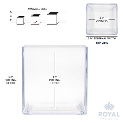 Royal Imports Acrylic Square Vases for Centerpieces Non-Breakable 5" Clear - size: 5"x5"