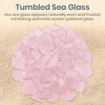 Sea Glass for Crafts – 11oz Pink Sea Glass Decor, Tumbled Seaglass, Beachglass for Crafts, Seaglass for Beach Accents, Coastal DIY Supply, Nautical Vase Filler - size: 11 Ounces