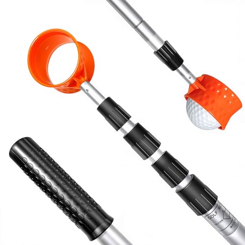 SPEENSUN Golf Ball Retriever, Max 6/9/12/15Ft Lightweight Portable Stainless/Aluminum Alloy Telescopic Golf Ball Grabber for Water, Bushes, Grass and Sand, Golf Accessories Gifts for Men Women - size: 15FT