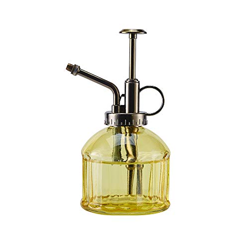 Glass Plant Mister Spray Bottle for Indoor Plants, Vintage Style Yellow - color: Yellow