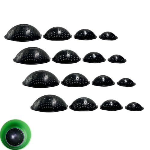 16 Pack Flower Pot Hole Cover Hard Plastic Domed Mesh Pad Bottom Drainage Screen Grid Filter Net for Plant Pots Planter Bonsai Gardening Watering Terrarium Potting Prevent Soil Loss 4 Sizes