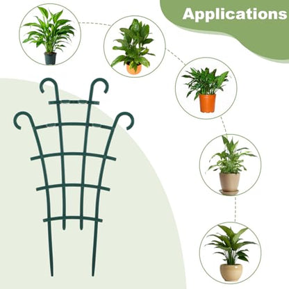 24 Pcs Plant Trellis Indoor, Stackable Plant Trellis for Climbing Plants Indoor, Small Plant Climbing Trellis for Potted Plants Plastic Climbing Plant Support Trellis for Houseplant