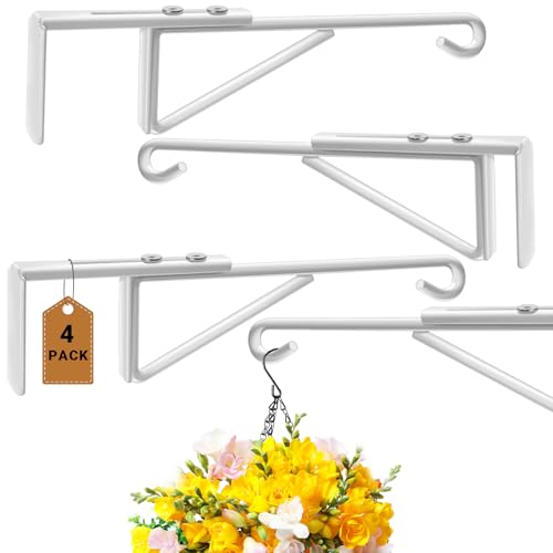 Adjustable Vinyl Fence Hooks for Hanging Plant Fit Fence Widths 0.8-3 Inch, Heavy Duty Fence Plant Hangers for Hanging Plants Bird Feeders, Lights, Basket Over The Fence Plant Hangers Outdoor 4 Pack - style: 4 Pack