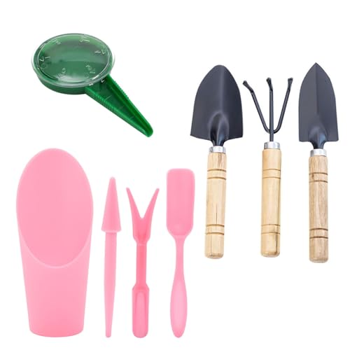 Succulent Tools Mini Garden Tools Kit 8 Pieces - color: Pink
