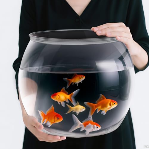 Geelin 5 Gallon Plastic Fishbowl Round Large Clear Shatterproof Tank - size: 5 Gallon, style: Round