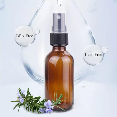 Wedama Spray Bottle, 2 oz Fine Mist Glass Spray Bottle, Little Refillable Liquid Containers for Watering Flowers Cleaning (12 Pack, Amber) - color: Amber, size: 2 Ounce (Pack of 12)