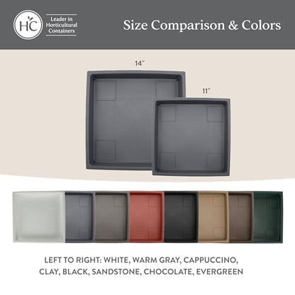 The HC Companies Accent Square Plant Pot, 14 Inch, Cappuccino, 2-Pack - color: Cappuccino, size: 14" (Pack of 2)