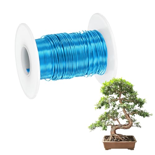 M METERXITY 1-Pack Bonsai Training Wire, 0.8mm x 66ft/20m Anodized Aluminum Bonsai Tree Wire for Fine Trunk/Gardening Branch/DIY Crafting [Blue] - color: Blue, size: 0.8mm x 66ft/20m