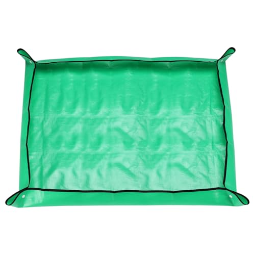 HARFINGTON Repotting Mat 29.5" x 39.4" PE Cloth Waterproof Plant Repotting Mat Foldable Portable Gardening Potting Tray with Plastic Buckle for Indoor Plant Change Soil Watering, Green - color: Green, size: 29.5" x 39.4"