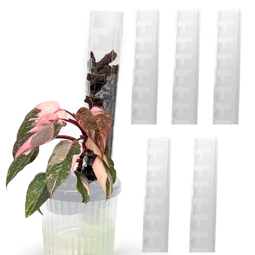 V3 GrowPole Medium 5 Pcs - Front Opening Plastic Moss Poles for Climbing Plants, D-Shaped Moss Pole for Monstera Plant Support Plant Climbing Pole, Plastic Plant Pole Support for Philodendron - size: V3 GrowPole Medium 5 Pcs