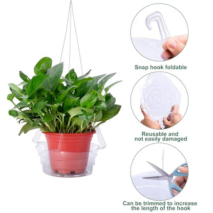 Adnee 15 Pcs 6 Inch Hanging Plant Water Catcher-Clear Plastics Plant Water Catcher Tray-Hanging Plant Saucers Drip Pans for Indoor Outdoor Hanging Basket Flower Pot - color: 6 Inch-15 Pcs