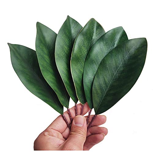 Bigger Artificial Magnolia Leaves-Fake Green Magnolia Leaves for Wedding Decorations,Bookmark,Fake Leaves Decor,DIY Magnolia Wreaths,Home Decor