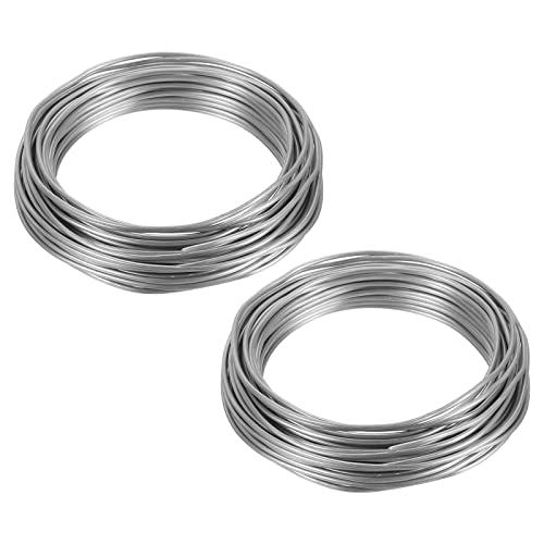 PATIKIL 2.0mm Bonsai Training Wire, 2 Rolls Floral Wire Stems Anodized Aluminum Tree Wire 65.6 Feet Total for Gardening Branch Fixing, Silver Tone - color: Silver Tone, size: 2.0mm
