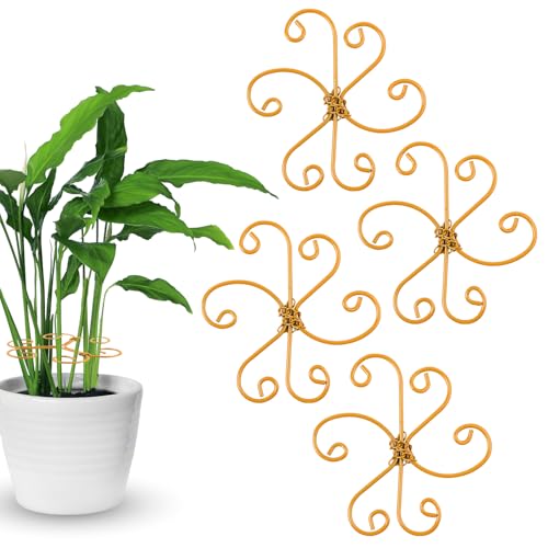 4-Pack Plant Stem Support, Plant Stabilizer for Indoor Plants (A) | Monstera Plant Support System, Plant Stem Holder for Fixing Green Plants and Vines - size: A