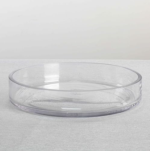 CYS Excel Clear Wide Glass Cylinder Vase (H:1.5" D:7.5") Flower Vase Centerpieces Hurricane Floating Pillar Candle Holder Terrarium Planter - size: H-1.5" D-7.5"