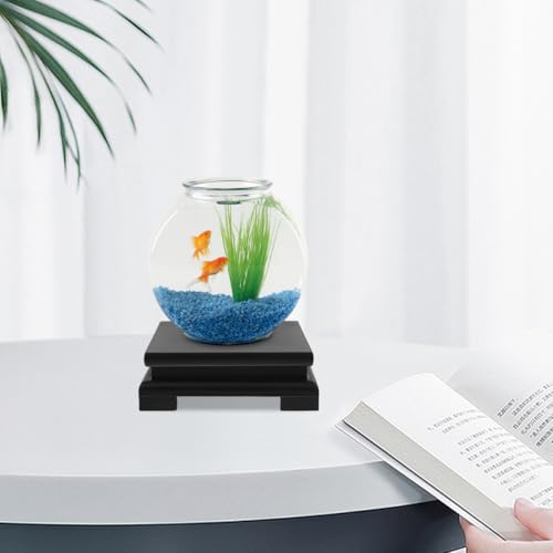 Operitacx Wood Display Base 5.90 X 5.90 X 1.96 in Square Vase Stand for Home Decor Plant Buddha Statue Teapot Antique Desktop Ornament Display
