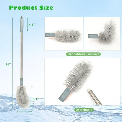 2-Pack Bucket Brush, Kettle Brush, Cleaning Extra Long Bottles, Gallon Jug Cleaner, Water Bottle Cleaner.