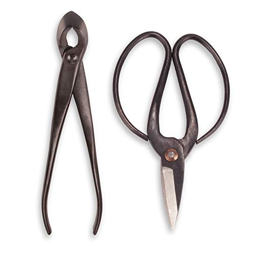 BambooMN Bonsai Basics Set - 8" Concave Cutter, 7" Heavy Duty Shear - 10 Sets - color: Concave Cutter & Heavy Duty Shear Set, size: 10