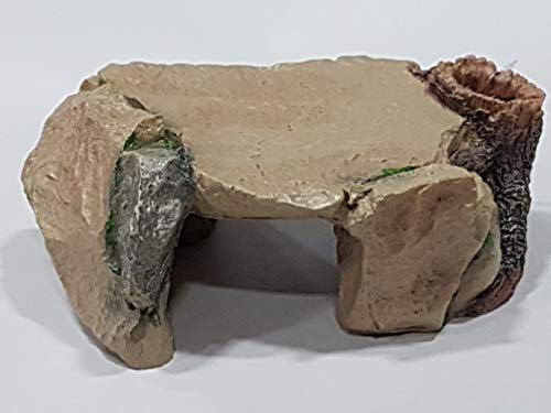 Rock Stump Hiding Rock Cave, Artificial Rock Ledge Perfect for Fish Tank, Reptile Hide, Turtle Ledge