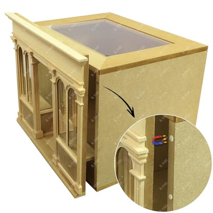 iLAND Wooden Dolllhouse Room Box on 1/12 Scale, Wood Houses for Crafts to Make a Miniature Coffee Shop, Magic House, Store Classic & Creative