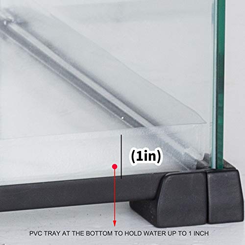 REPTI ZOO Full Glass 15 Gallon Reptile Tank, Medium Reptile Terrarium for Gecko Hermit Crab Hognose Snake etc, Top Screen Ventilation & Feeding - size: 20"W X 12"D X 14"H (15 Gallon)