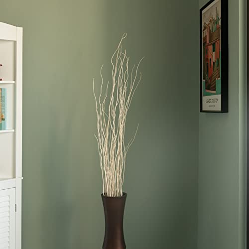 Uniquewise 12 pcs Natural Decorative Dry Branches Authentic Willow Sticks for Home Decoration, Wedding Craft, 47 in, Peeled White, DIY Greenery Plants Craft Vases fillers Garden Hotel Farmhouse Decor - color: White, size: 47 Inch, style: Willow