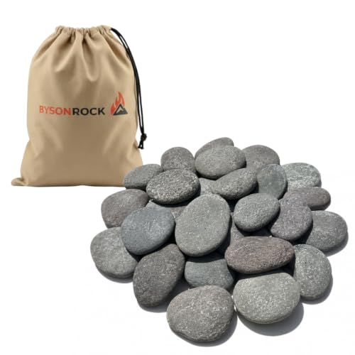 Natural Gray Button Beach Pebbles, 3–4 Inch, 10 lbs Decorative Landscaping Stones for Garden, Planters, Pathways, Aquariums & Painting - color: Gray/Black, size: 3-4 Inch, 10 lbs