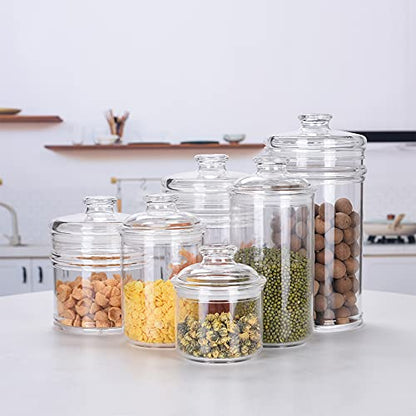 13.5oz Small Acrylic Storage Jar, Airtight Lid with Silicone Sealing Ring, Ideal Canister Container for Sugar, Tea, Spices, Herbs, Shells, Bath Salt, Christmas Decorative Apothecary Jars - size: Standard 400 ml