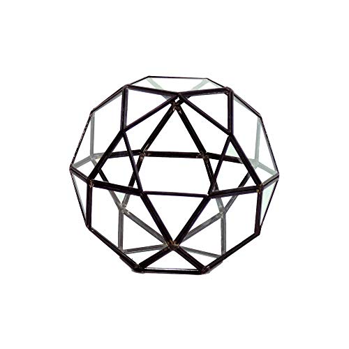WGV Geometric Planter Terrarium, Width 7" Height 6.7" Clear Glass Black Frame DIY Succulent air Plant Miniature Fairy Garden Windowsill Tabletop Decor, Globe Ball 1 Piece - color: Black, size: Geo Ball