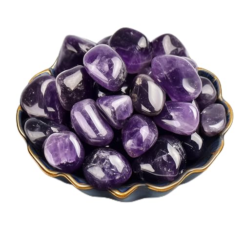 Polished Stone Set Amethyst Crystals, 0.8" Handpicked Tumbled Gemstones Rocks, Pebbles for Reiki, Chakra, Healing, Home Decor - color: Amethyst, size: 0.8"