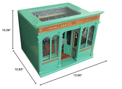 iLAND Wooden Dolllhouse Room Box on 1/12 Scale, Wood Houses for Crafts to Make a Miniature Coffee Shop, Magic House, Store Classic & Creative