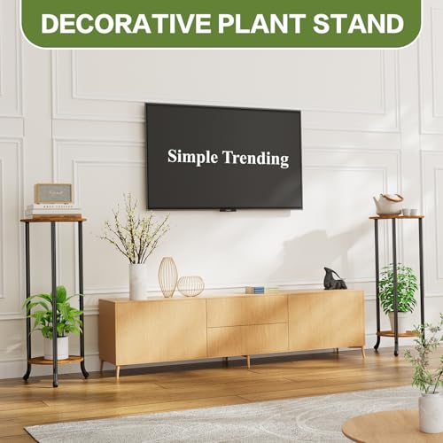 Simple Trending Plant Stand Indoor Outdoor, 29.4” Tall Flower Storage Plant Shelf Set of 2, Round Corner Display Rack for Balcony Garden Patio Living Room