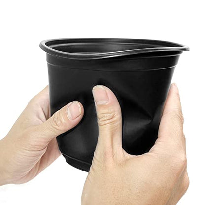 RAOOKIF 100 Pack Nursery Pots, 4 5 6 Inch Nursery Pot for Plants, Plastic Plant Pots with Drainage Holes, Garden Flower Pots for Transplanting, Succulents, Cuttings, Seedlings(5inch,100pcs) - size: 5 Inch