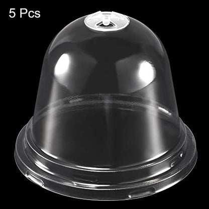 PATIKIL 5-Pack 4.1" Plant Humidity Dome Round Plant Cover Clear 10.5cm | Plastic Garden Cloche Dome, Reusable, for Outdoor Frost Freeze Protection, Mini Greenhouse - size: 4.1"