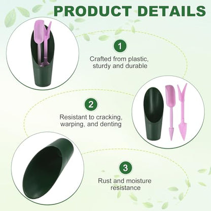 M METERXITY 2-Set Succulent Tools, Plastic 2-in-1 Mini Garden Shovel Hand Succulent Transplanting Tools Garden Shovel Transplant Trowel for Planting/Digging/Aerating [Deep Green,Green,Purple] - color: Deep Green,Green,Purple