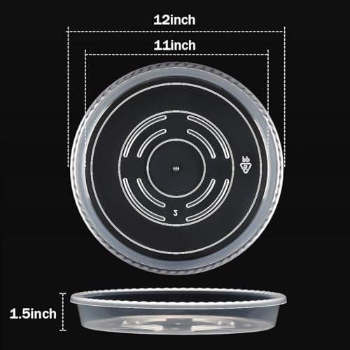 RooTrimmer 10 Pack 12 Inch Plant Saucer for Indoor Plants,Clear Plastic Plant Trays for Pots,Heavy Duty Durable Flower Pot Saucers to Protect Floors & Furniture - size: 12 Inch