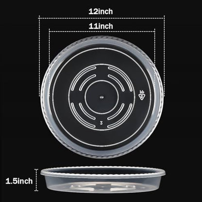 RooTrimmer 10 Pack 12 Inch Plant Saucer for Indoor Plants,Clear Plastic Plant Trays for Pots,Heavy Duty Durable Flower Pot Saucers to Protect Floors & Furniture - size: 12 Inch