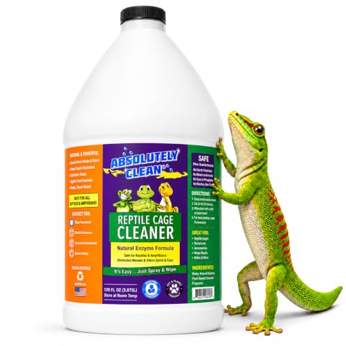 Absolutely Clean Amazing Reptile & Amphibian Terrarium Cleaner and Deodorizer - Just Spray/Wipe - Safely & Easily Removes Reptile & Amphibian Messes - USA Made (128oz Refill - Save 60%) - size: 128 Fl Oz (Pack of 1)